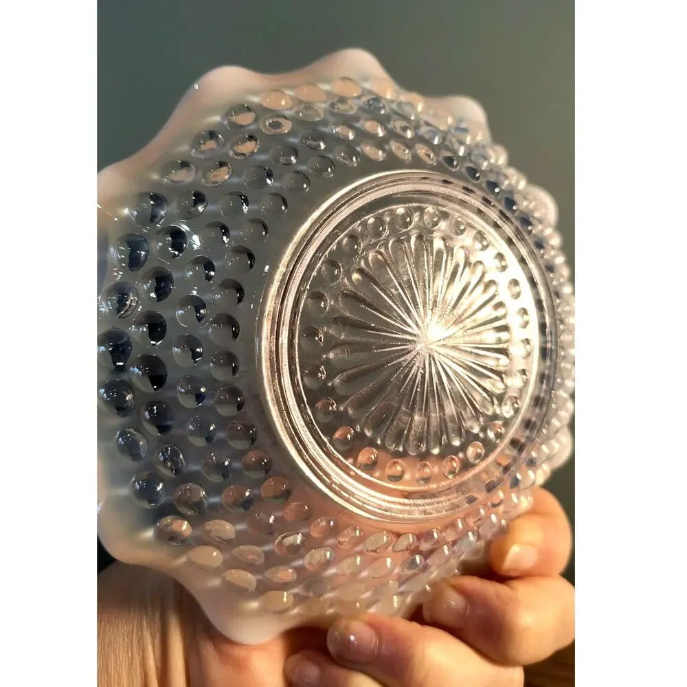 900.  Moonstone Opalescent Hobnail Glass Dish